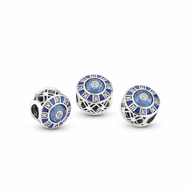 Pandora Mosaic Charm - Sterling Silver/Enamel/Blue/Mixed Stones - Canada | ZQ7604CD